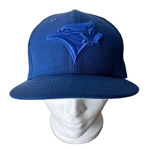 NEW ERA Toronto Blue Jays Navy Blue Embroidered 59Fifty Baseball Cap Wool Hat
